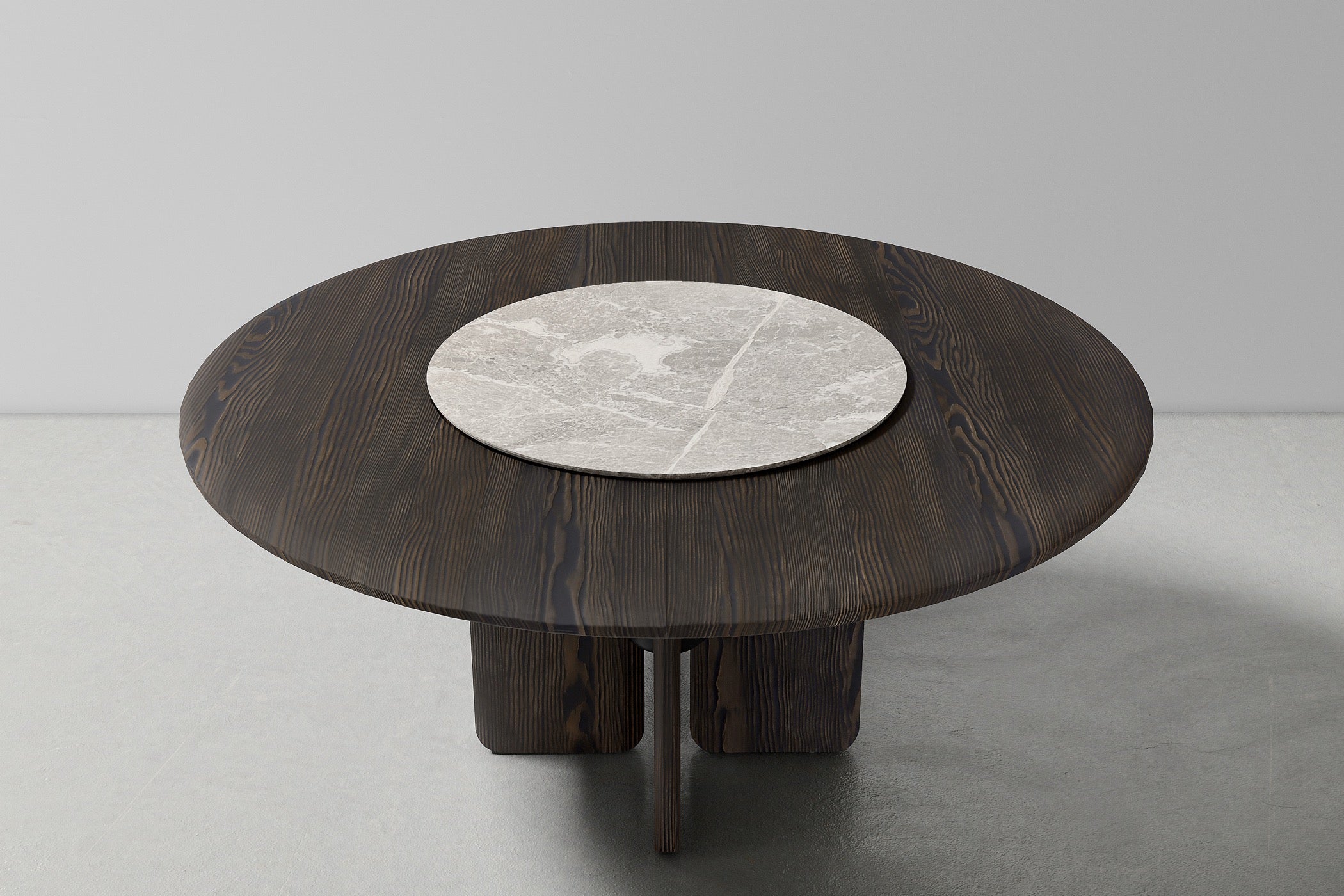 FAIFO ROUND DINING TABLE WITH LAZY SUSAN