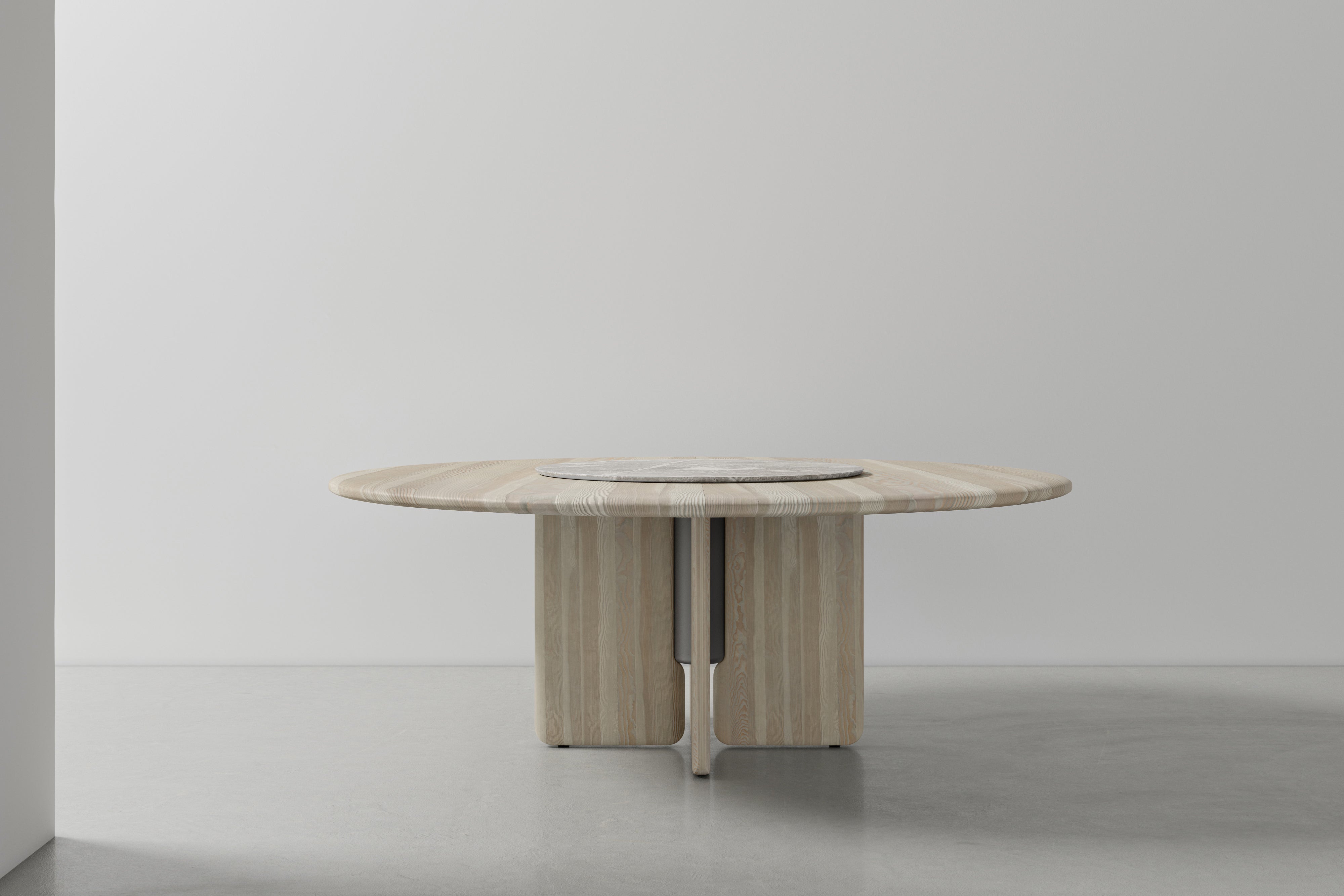 FAIFO ROUND DINING TABLE WITH LAZY SUSAN