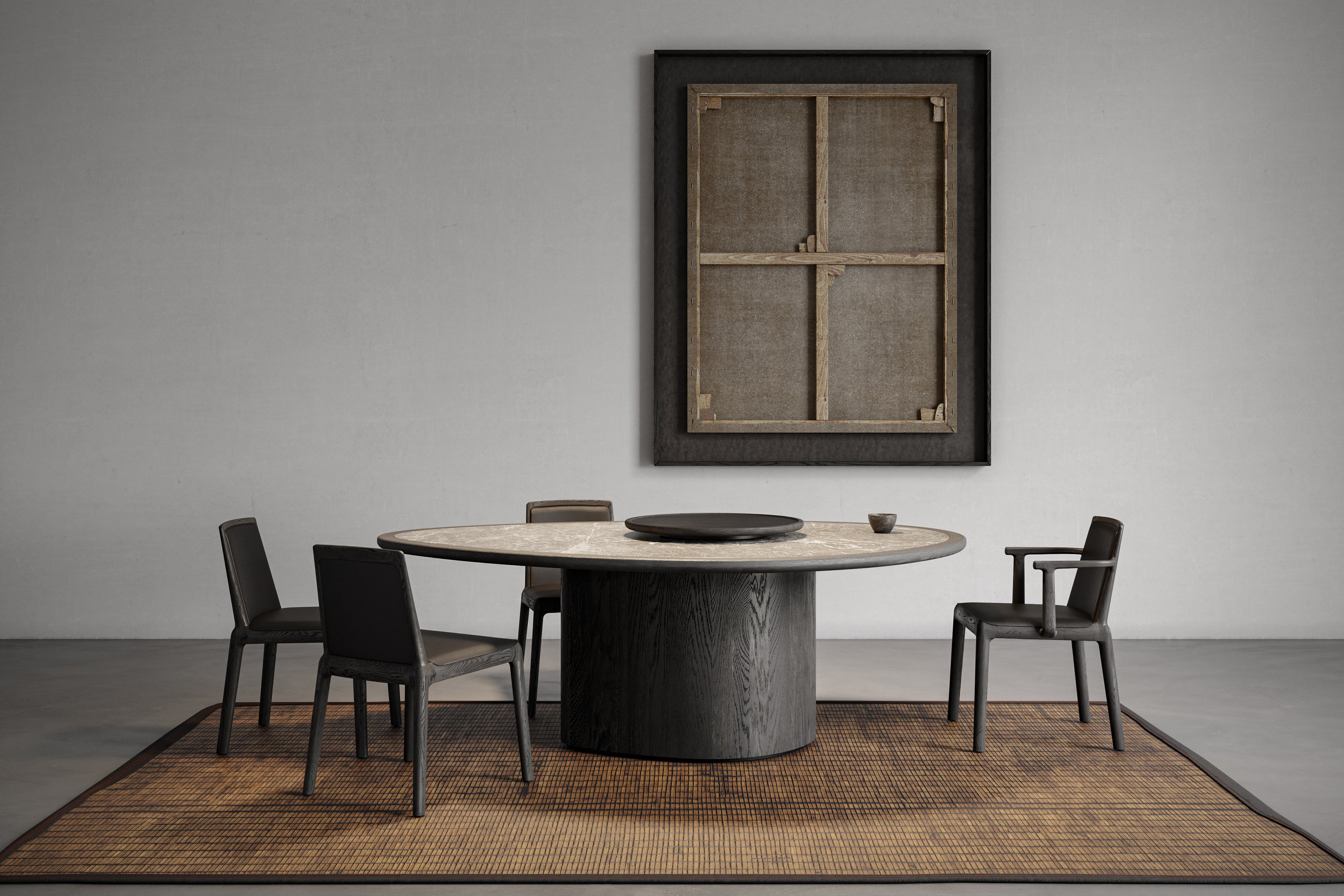 NÔM UPHOLSTERED BACK DINING ARMCHAIR
