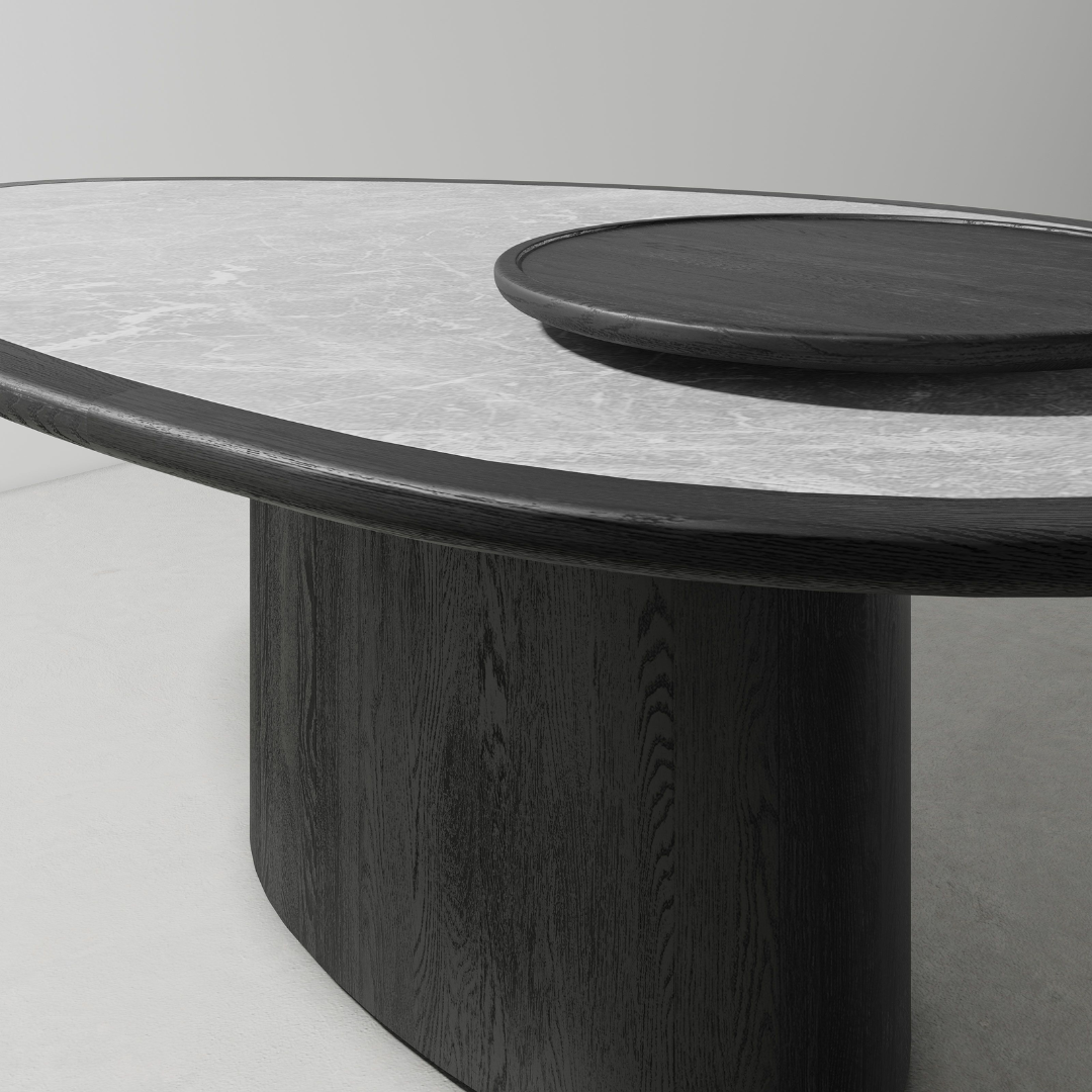 ORA DINING TABLE WITH LAZY SUSAN